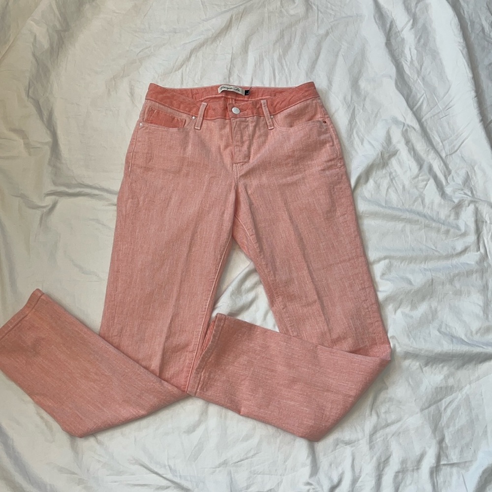 Women’s Christopher Blue salmon pink jeans size 6
